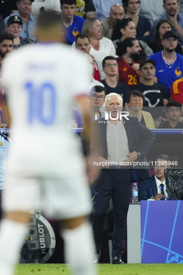 Didier Deschamps head coach of France during the UEFA EURO 2024 semi-final match between Spain v France at Munich Football Arena on July 9,...