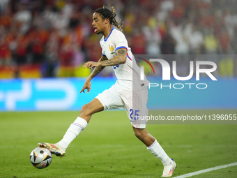 Bradley Barcola left winger of France and Paris Saint-Germain during the UEFA EURO 2024 semi-final match between Spain v France at Munich Fo...