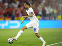 Bradley Barcola left winger of France and Paris Saint-Germain during the UEFA EURO 2024 semi-final match between Spain v France at Munich Fo...