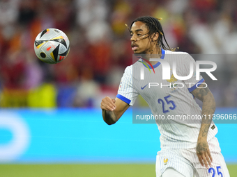 Bradley Barcola left winger of France and Paris Saint-Germain during the UEFA EURO 2024 semi-final match between Spain v France at Munich Fo...