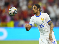 Bradley Barcola left winger of France and Paris Saint-Germain during the UEFA EURO 2024 semi-final match between Spain v France at Munich Fo...