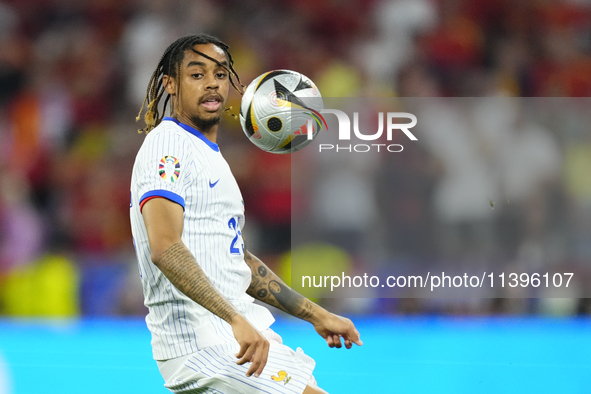 Bradley Barcola left winger of France and Paris Saint-Germain during the UEFA EURO 2024 semi-final match between Spain v France at Munich Fo...