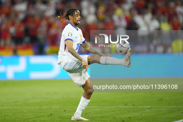 Bradley Barcola left winger of France and Paris Saint-Germain during the UEFA EURO 2024 semi-final match between Spain v France at Munich Fo...