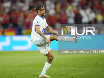 Bradley Barcola left winger of France and Paris Saint-Germain during the UEFA EURO 2024 semi-final match between Spain v France at Munich Fo...