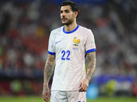 Theo Hernandez eft-back of France and AC Milan during the UEFA EURO 2024 semi-final match between Spain v France at Munich Football Arena on...