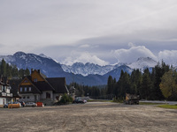 A general view of the Tatra Mountains is being seen in Jurgow, Poland, on November 10, 2023 (