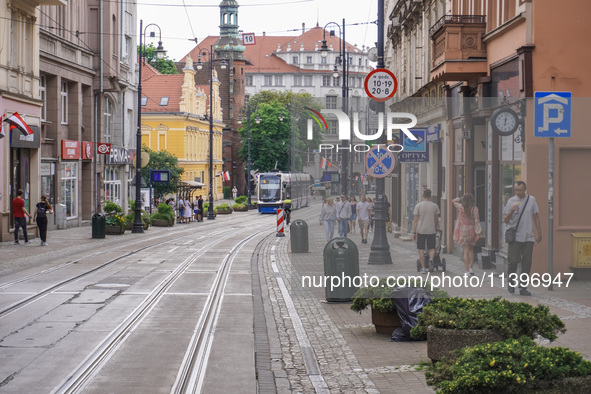 A general view of Gdanska Street is being seen in Bydgoszcz, Poland, on May 30, 2024 