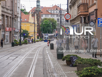 A general view of Gdanska Street is being seen in Bydgoszcz, Poland, on May 30, 2024 (