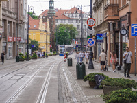 A general view of Gdanska Street is being seen in Bydgoszcz, Poland, on May 30, 2024 (