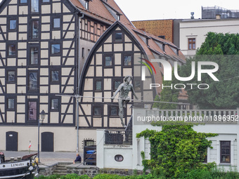 A general view of the old town and Brda River is being seen in Bydgoszcz, Poland, on May 30, 2024 (