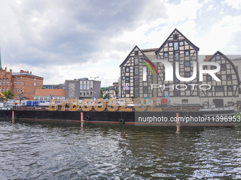 A general view of the old town and Brda River is being seen in Bydgoszcz, Poland, on May 30, 2024 (