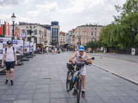 A general view of the old town street is being seen in Bydgoszcz, Poland, on May 30, 2024 (