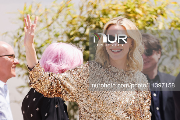 Cate Blanchett is arriving at the photocall of Rumours during the 77th Festival de Cannes in Cannes, France, on May 19, 2024 