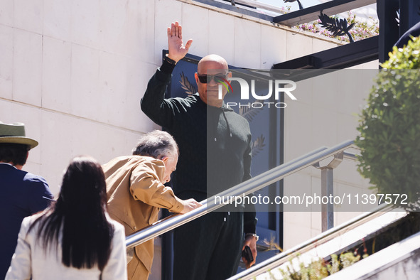 Laurence Fishburne is arriving at the photocall of Megalopolis during the 77th Festival de Cannes in Cannes, France, on May 17, 2024 