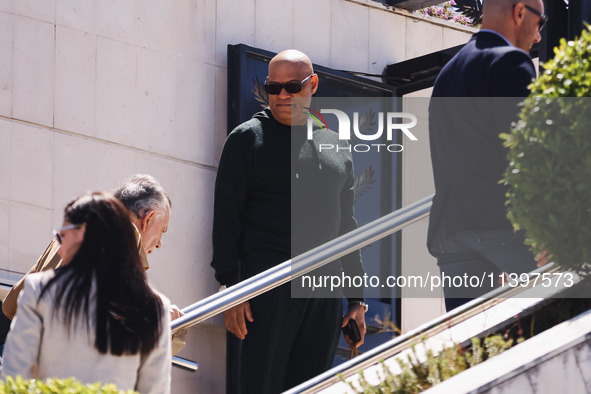 Laurence Fishburne is arriving at the photocall of Megalopolis during the 77th Festival de Cannes in Cannes, France, on May 17, 2024 