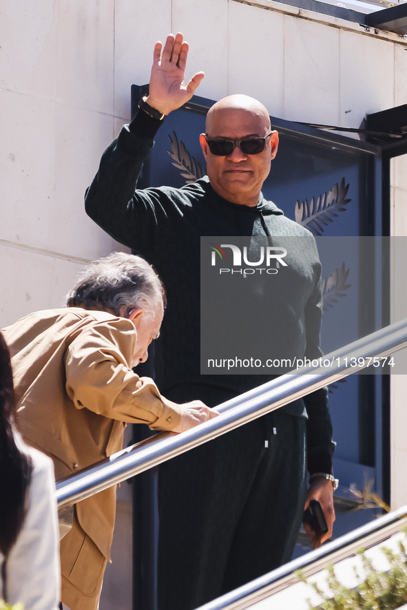 Laurence Fishburne is arriving at the photocall of Megalopolis during the 77th Festival de Cannes in Cannes, France, on May 17, 2024 