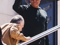 Laurence Fishburne is arriving at the photocall of Megalopolis during the 77th Festival de Cannes in Cannes, France, on May 17, 2024 (