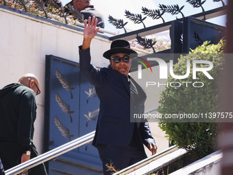 Giancarlo Esposito is arriving at the photocall of Megalopolis during the 77th Festival de Cannes in Cannes, France, on May 17, 2024 (