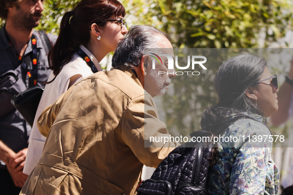 Francis Ford Coppola is arriving at the photocall of Megalopolis during the 77th Festival de Cannes in Cannes, France, on May 17, 2024 