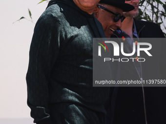 Laurence Fishburne is arriving at the photocall of Megalopolis during the 77th Festival de Cannes in Cannes, France, on May 17, 2024 (