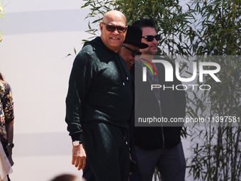 Laurence Fishburne is arriving at the photocall of Megalopolis during the 77th Festival de Cannes in Cannes, France, on May 17, 2024 (