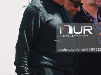 Laurence Fishburne is arriving at the photocall of Megalopolis during the 77th Festival de Cannes in Cannes, France, on May 17, 2024 (