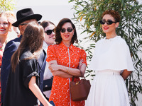 Aubrey Plaza is arriving at the photocall of Megalopolis during the 77th Festival de Cannes in Cannes, France, on May 17, 2024 (