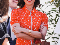 Aubrey Plaza is arriving at the photocall of Megalopolis during the 77th Festival de Cannes in Cannes, France, on May 17, 2024 (