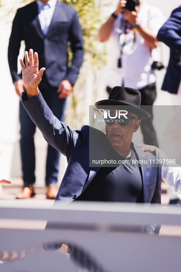 Giancarlo Esposito is arriving at the photocall of Megalopolis during the 77th Festival de Cannes in Cannes, France, on May 17, 2024 