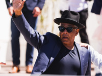 Giancarlo Esposito is arriving at the photocall of Megalopolis during the 77th Festival de Cannes in Cannes, France, on May 17, 2024 (