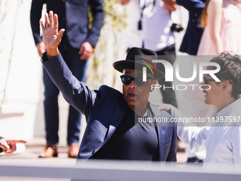 Giancarlo Esposito is arriving at the photocall of Megalopolis during the 77th Festival de Cannes in Cannes, France, on May 17, 2024 (