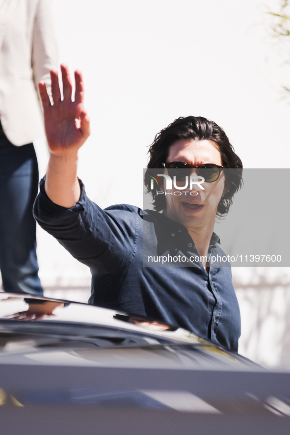 Adam Driver is arriving at the photocall of Megalopolis during the 77th Festival de Cannes in Cannes, France, on May 17, 2024 