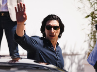 Adam Driver is arriving at the photocall of Megalopolis during the 77th Festival de Cannes in Cannes, France, on May 17, 2024 (