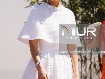 Nathalie Emmanuel is arriving at the photocall of Megalopolis during the 77th Festival de Cannes in Cannes, France, on May 17, 2024 (