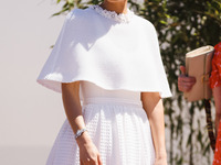 Nathalie Emmanuel is arriving at the photocall of Megalopolis during the 77th Festival de Cannes in Cannes, France, on May 17, 2024 (