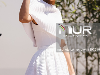 Nathalie Emmanuel is arriving at the photocall of Megalopolis during the 77th Festival de Cannes in Cannes, France, on May 17, 2024 (