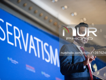 Former Presidential Candidate Vivek Ramaswamy Speaks At The 2024 National Conservatism Conference In Washington DC On July 9th, 2024. 