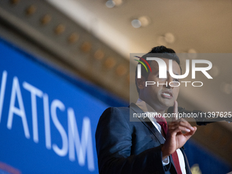 Former Presidential Candidate Vivek Ramaswamy Speaks At The 2024 National Conservatism Conference In Washington DC On July 9th, 2024. 