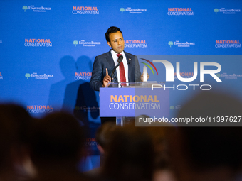 Former Presidential Candidate Vivek Ramaswamy Speaks At The 2024 National Conservatism Conference In Washington DC On July 9th, 2024. 