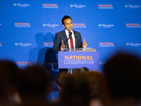 Former Presidential Candidate Vivek Ramaswamy Speaks At The 2024 National Conservatism Conference In Washington DC On July 9th, 2024. 