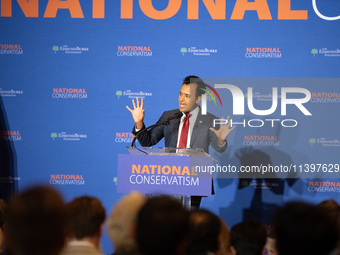 Former Presidential Candidate Vivek Ramaswamy Speaks At The 2024 National Conservatism Conference In Washington DC On July 9th, 2024. 