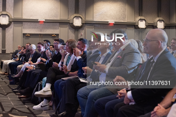 Former Presidential Candidate Vivek Ramaswamy Speaks At The 2024 National Conservatism Conference In Washington DC On July 9th, 2024. Photo...