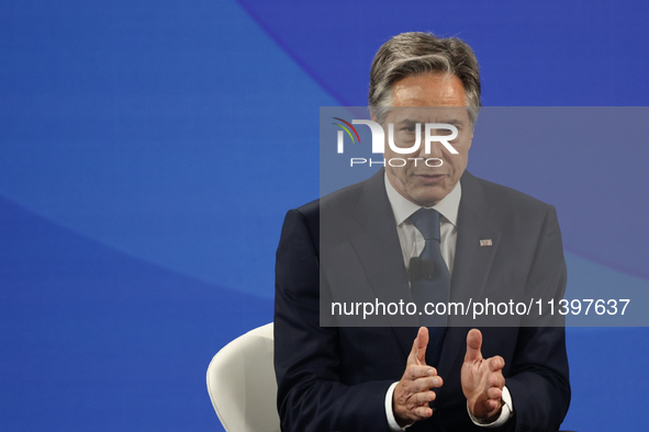 United States Secretary General Antony Blinken at NATO Public Forum during the NATO Summit in Washington DC, United States on July 10, 2024....