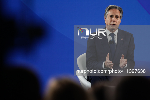 United States Secretary General Antony Blinken at NATO Public Forum during the NATO Summit in Washington DC, United States on July 10, 2024....