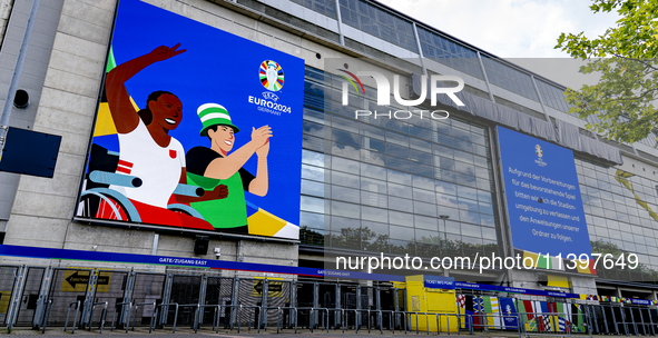 The overview of the stadium is showing during the match between the Netherlands and England (EURO 2024) at the BVB Stadion Dortmund for the...