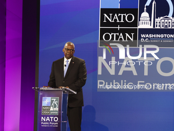 United States Secretary of Defense Lloyd Austin during the NATO Summit in Washington DC, United States on July 10, 2024. (