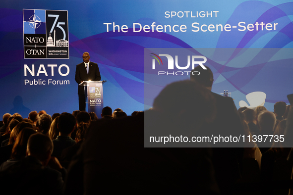 United States Secretary of Defense Lloyd Austin during the NATO Summit in Washington DC, United States on July 10, 2024. 