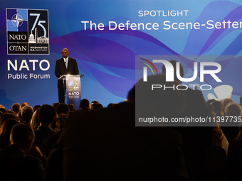 United States Secretary of Defense Lloyd Austin during the NATO Summit in Washington DC, United States on July 10, 2024. (