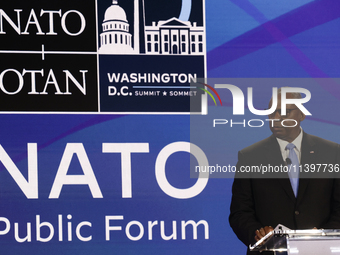 United States Secretary of Defense Lloyd Austin during the NATO Summit in Washington DC, United States on July 10, 2024. (