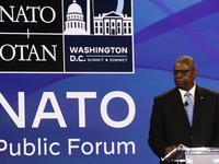 United States Secretary of Defense Lloyd Austin during the NATO Summit in Washington DC, United States on July 10, 2024. (